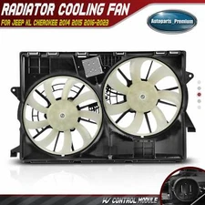 Dual Radiator Cooling Fan Assembly w/Control Module for Jeep KL Cherokee 14-23