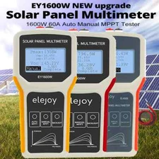 Solar Panel Multimeter Auto/Manual MPPT Detect Open Circuit Voltage Power Meter