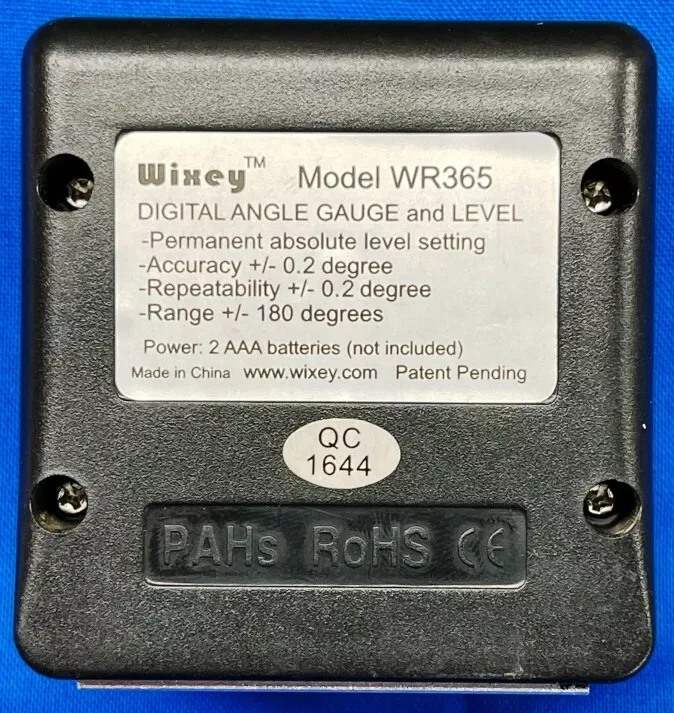 Wixey wr365 2024 digital angle gauge