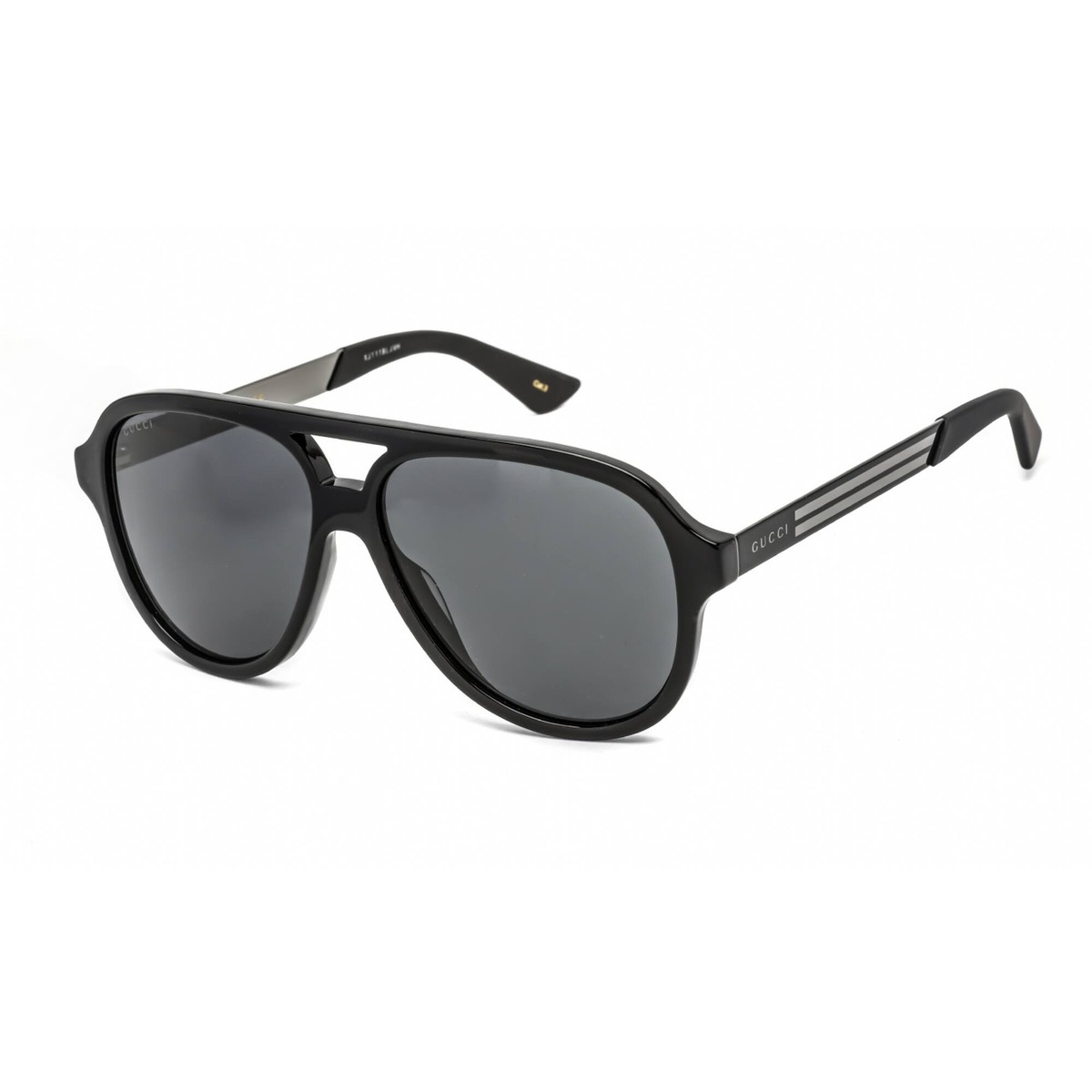 Gucci Men's Sunglasses Black Aviator Plastic Full Rim Frame
