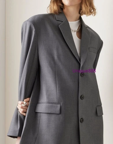 Nili Lotan Damen Herbst Schurwollmischung lockere Schulter Freizeit Blazer - Bild 12 von 26