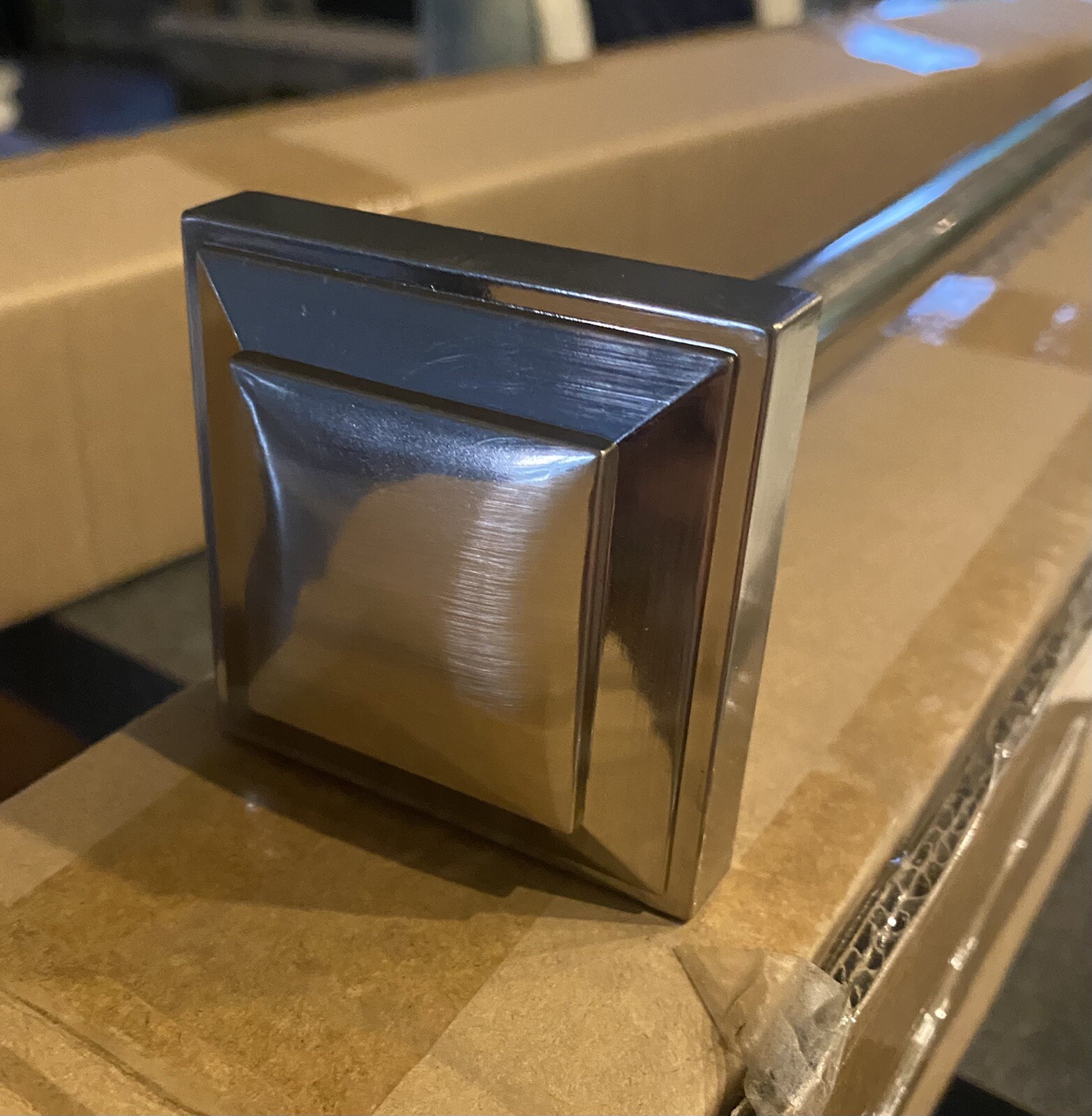 Threshold (target)brushed nickel square curtain rods, 36”66” Set of 2