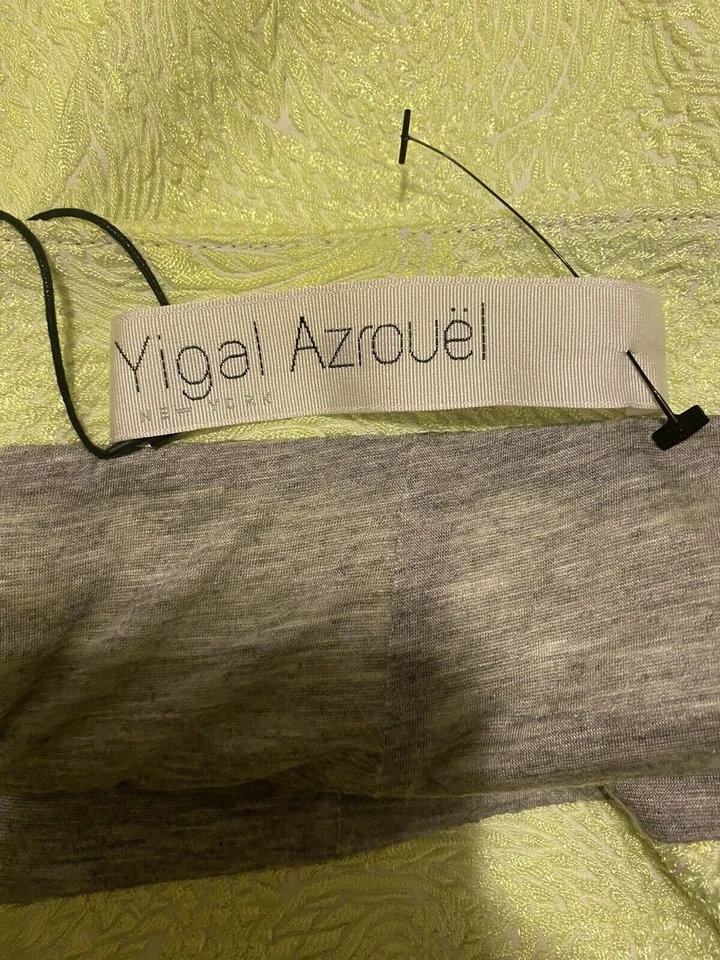 $590 NWT VTG Yigal Azrouel 0 Scuba Mini Skirt Yellow Jacquard Chartreuse Stretch - Image 3 of 4