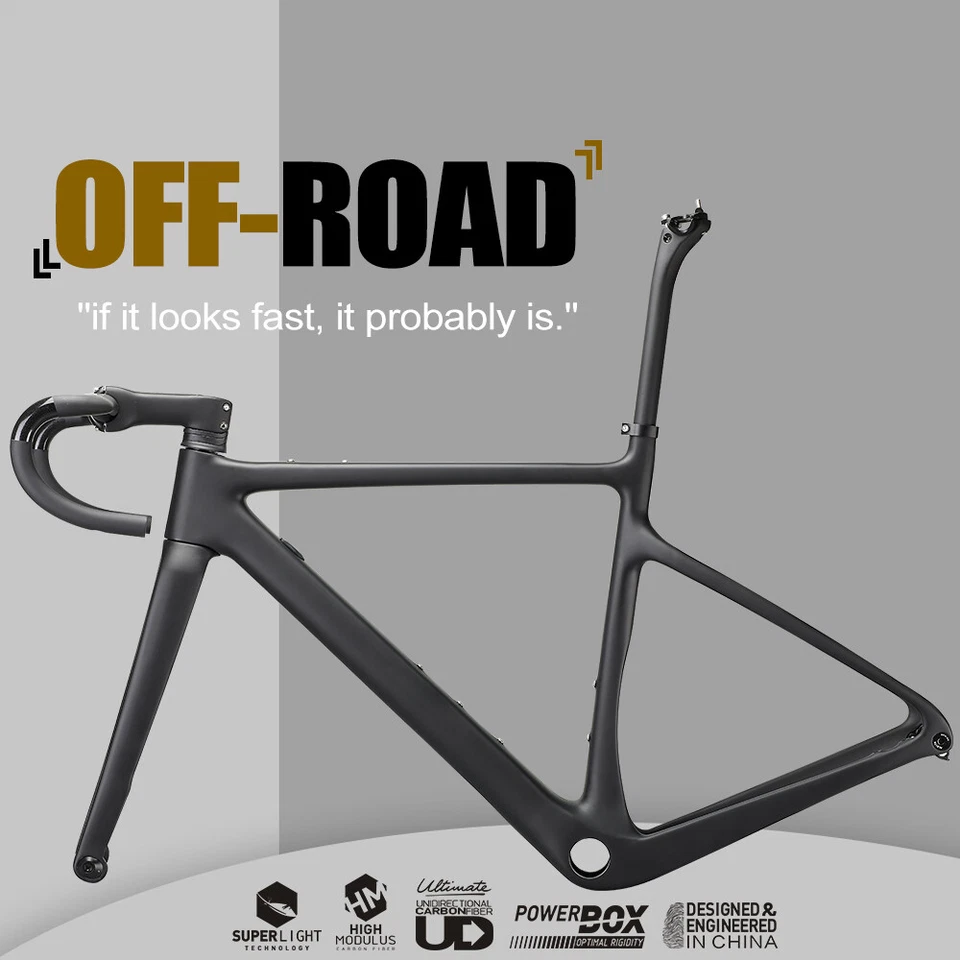 AIRWOLF 700*40C T1100 Carbon Gravel Rahmen Reiserad Road Bike Kohlefaser Frame - Bild 3 von 4