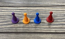 Vintage 1996 Where In Time is Carmen Sandiego Replacement Piece 4 Player Tokens