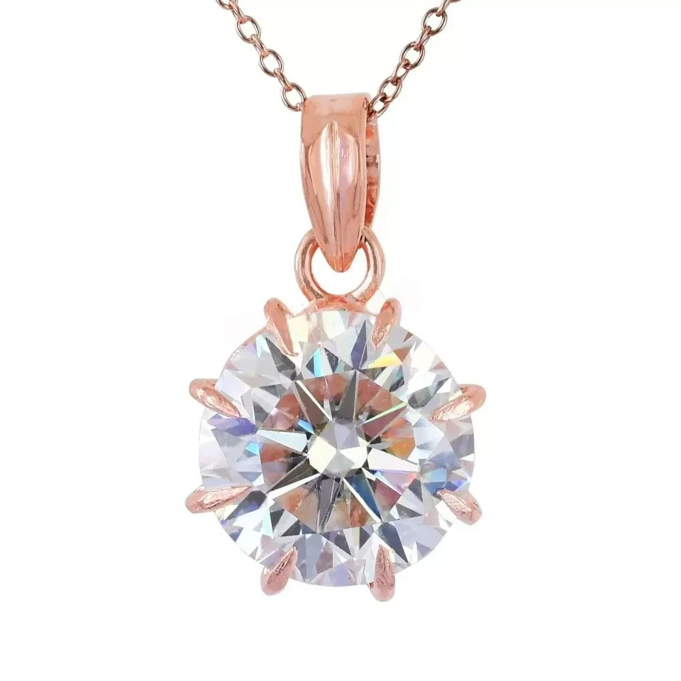 OFF WHITE RARO ciondolo solitario 7 50 ct certificato bianco sporco diamante trattato in argento 925