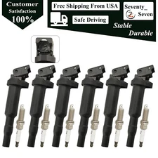 6pcs Ignition Coil and Iridium Spark Plug Kit For 2011-2019 BMW X5 3.0L