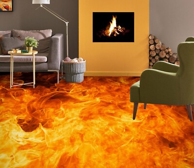 Papier Peint Mural Autocollant 3D Flamme Rouge N1380 - Amovible