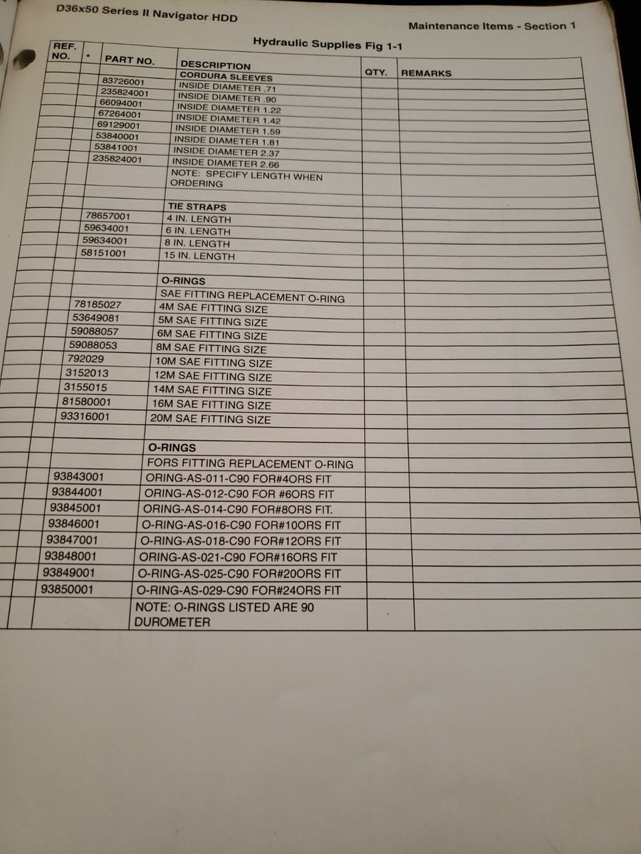 Vermeer D36X50 II Navigator Horizontal Direction Drill Parts
