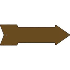 Brown Novelty Embossed Metal Arrow Sign Directional 17" x 5" Wall Decor