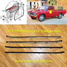 Door belt line weatherstrip rubber seal long for Datsun Truck 620 no vent window