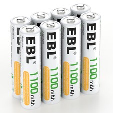 8x EBL AAA Rechargeable Batteries 1100mAh 1.2V Ni-Mh Triple AAA Battery  Box