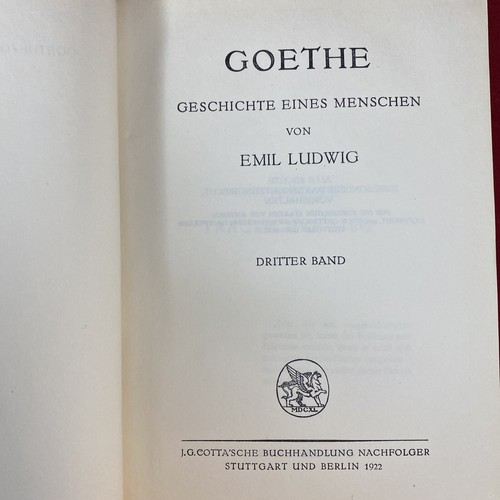 3 Vintage Goethe Von Emil Ludwig Geschichte Eines Menschen 1922 - Picture 10 of 12