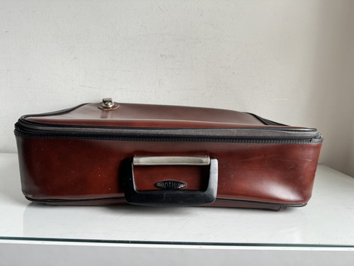 Vintage Antler Brown Faux Leather Vanity Weekend Case Retro Luggage No KEY - Picture 23 of 24