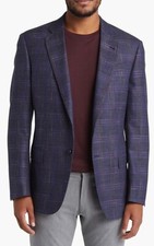Emporio Armani Men's G-Line Plaid Virgin Wool Blend Sport Coat 1595