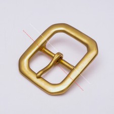 GOLD 40MM QUALITY REAL SOLID BRASS SQUARE WIDE CENTER BAR BELT BUCKLE MEN