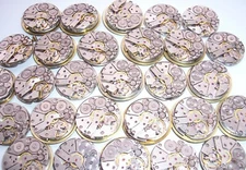 Lot 24 vintage men's watch movements 24 mm SLAVA Steampunk Art DIY or repair