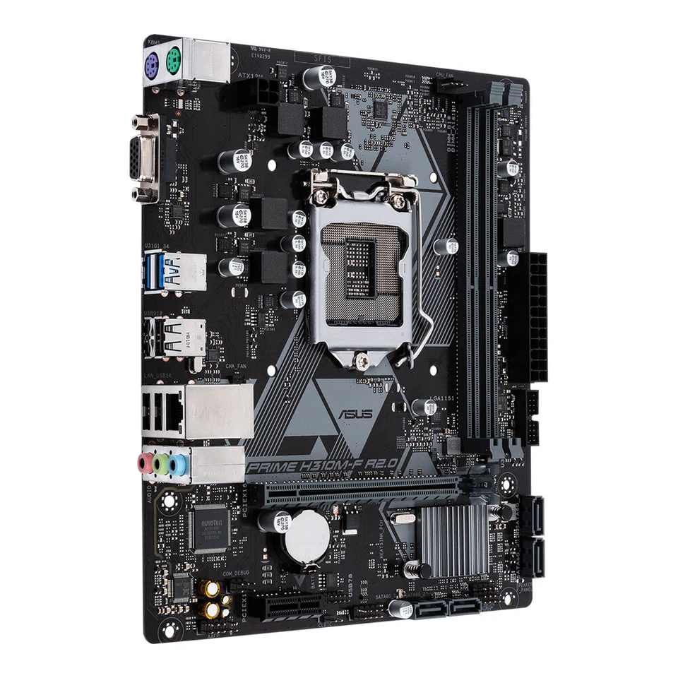 ASUS PRIME H310M-F R2.0 Motherboard Intel H310 LGA 1151 DDR4 Core D-Sub uATX - Image 3 of 4
