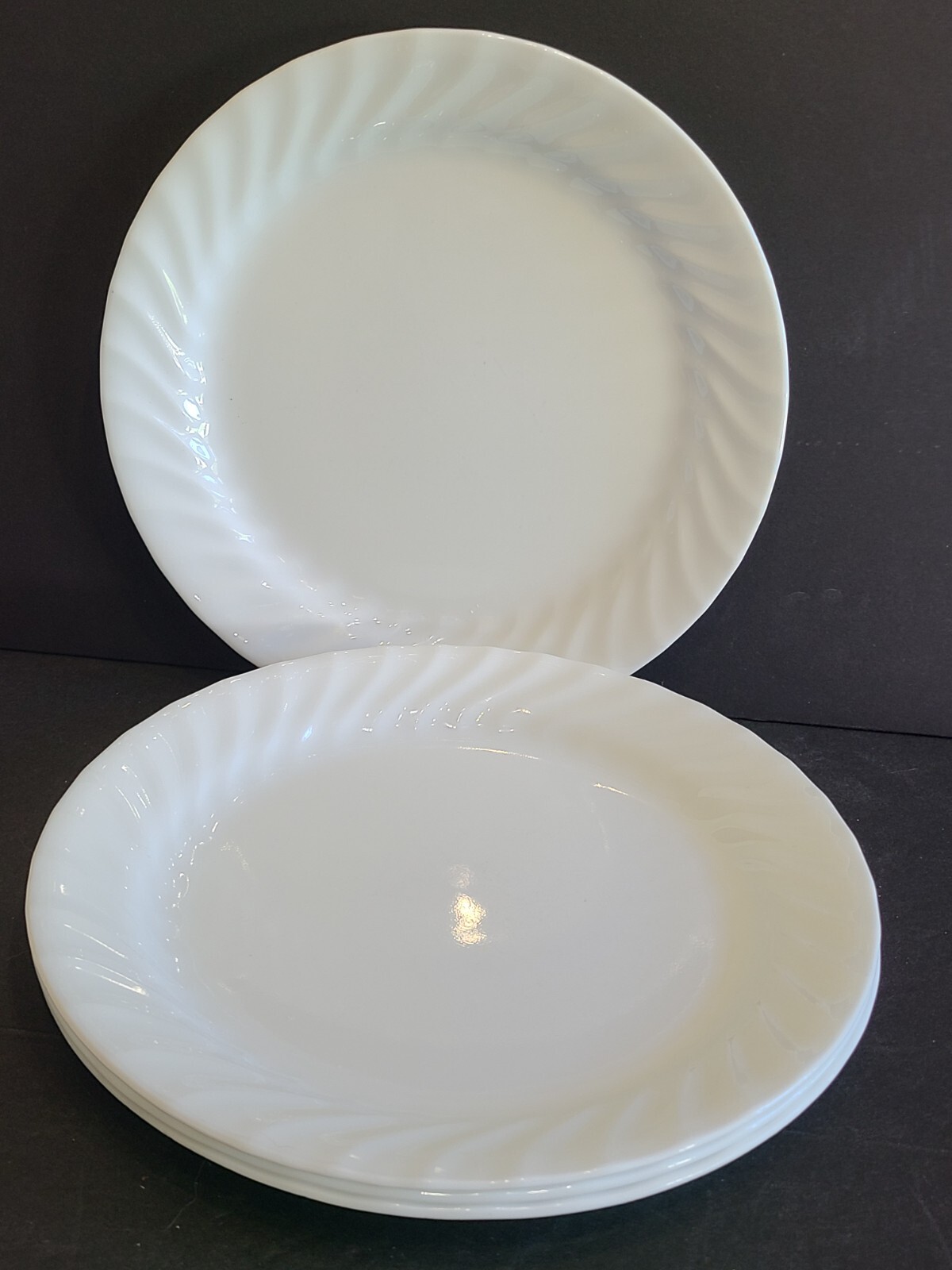 Corelle Set of 4 Enhancements Luncheon Plates 9" White Swirl eBay