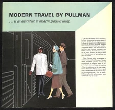 "Modern Travel By Pullman" Large Single Sheet Brochure w/ 12 Car Poster 1957 VGC