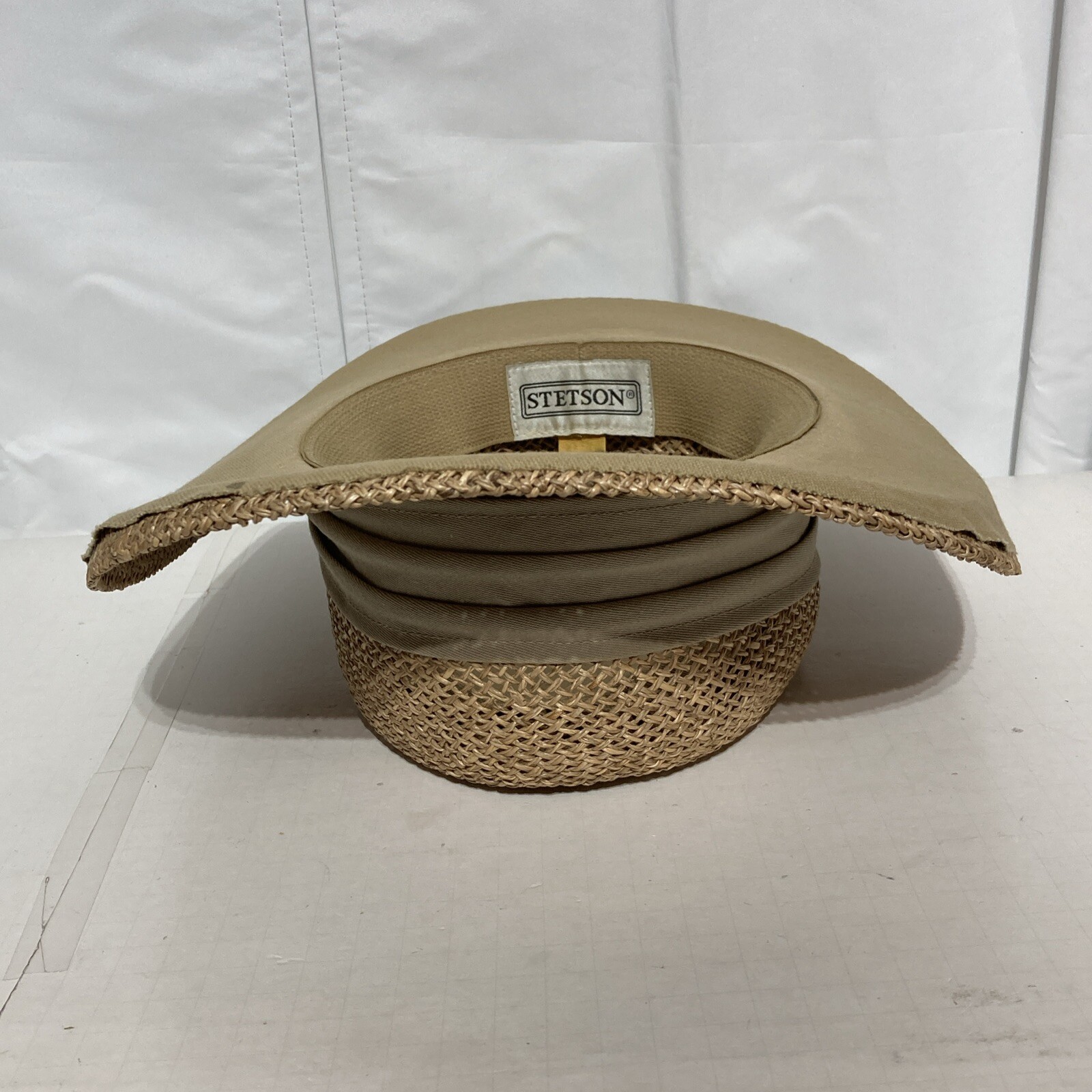 Stetson Gambler Seagrass Straw Outdoorsman Golf Hat Some Stains See