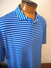 G/FORE Performance Fabric Blue Perforated Stripe Polo Golf Shirt NWT S 110