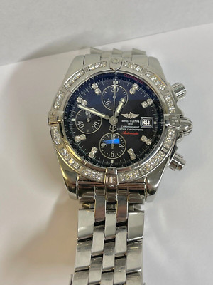 BREITLING Chronomat Evolution 44M Black Diamond Dial And Bezel A13356