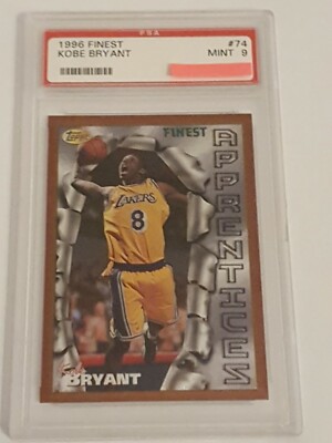  1996-97 Topps Finest #74 Kobe Bryant Rookie RC Lakers PSA 9 Mint BGS Jordan 