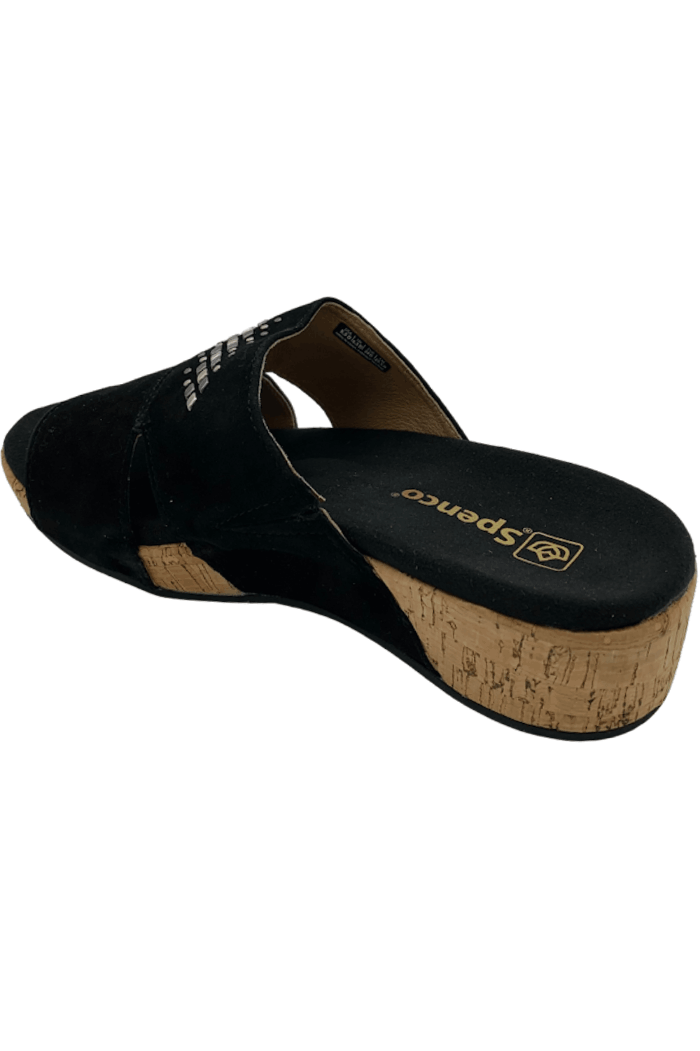 Spenco Orthotic Suede Wedge Sandals Passport Black eBay