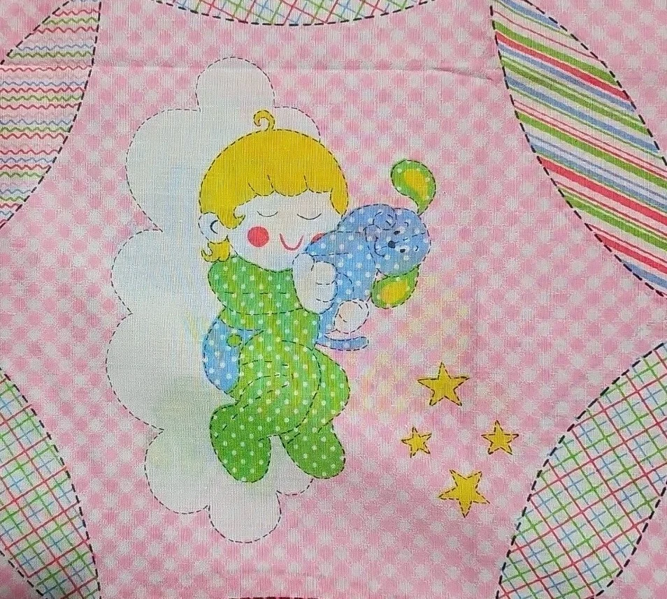 Edredón tramposo de algodón pastel para guardería de bebé de colección de los años 70 tela pasteles 55,5x45 Foto 3 de 4