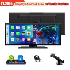 11.26" Wireless CarPlay Screen w/Youtube Netflix Video Portable Car Stereo Radio