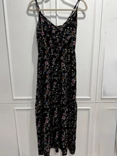 New Look Medium Black Floral Spaghetti Strap Maxi Dress Multicolor