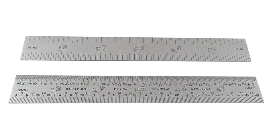 PEC Tools Rigid 6" 4R Stainless Steel Satin Chrome Machinist Engineer Ruler S... - Image 2 of 4