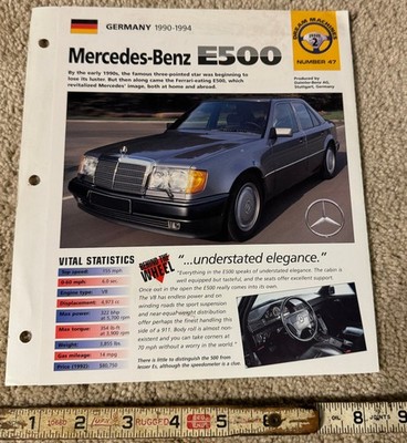 1994 Mercedes-Benz E500 Factory Brochure   Rare Porsche-Built W124 AMG Sedan