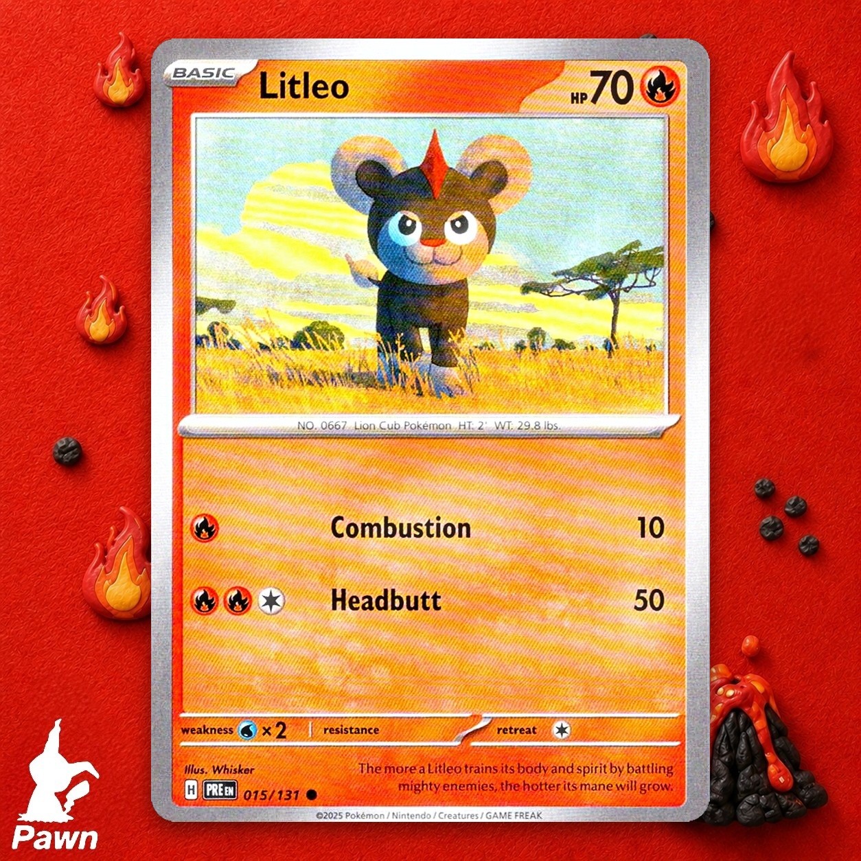 Litleo 15/131 Prismatic Evolutions Pokemon TCG Card