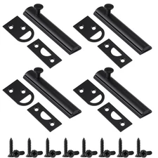 4 PCS 2-inch Matte Black Solid Brass Surface Bolt Door Slide Latch Lock