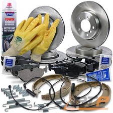BREMSE BREMSEN SATZ SET KIT + BREMSBACKEN VORN + HINTEN FÜR BMW 3-ER E46 320-328