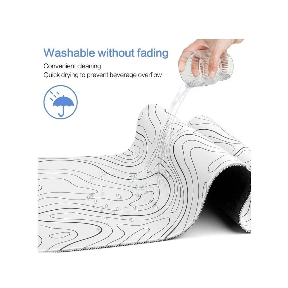 XL Mouse Pad 31.5” x 11.8” – Waterproof Desk Mat, Non-Slip, Topographic Design - Image 4 of 4