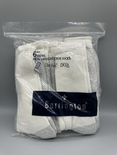 Vintage Sears Barrington Men's 10-13 Heavyweight Crew Socks 6 pr White 22404