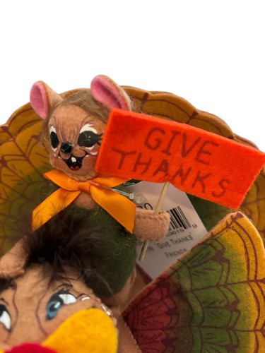 Annalee 2020 Give Thanks Friends Truthahn Maus 7" Thanksgiving Herbst Neu mit Etikett PG-4 - Bild 2 von 8