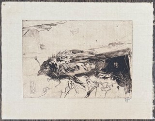 Horst Janssen refuge 31 etching 1980 autographed
