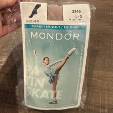 Mondor 3345 Figure Skating Tights Light Tan 74 Matte Opaque 70 Denier Large L-G