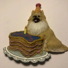 Willabee & Ward Magnet Dog W&W MBI Pomeranian Happy Birthday Cake Hat Pet One