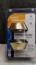 Schlage Home Front Deadbolt Keyed Polished Brass Lockset, Key, Fixings