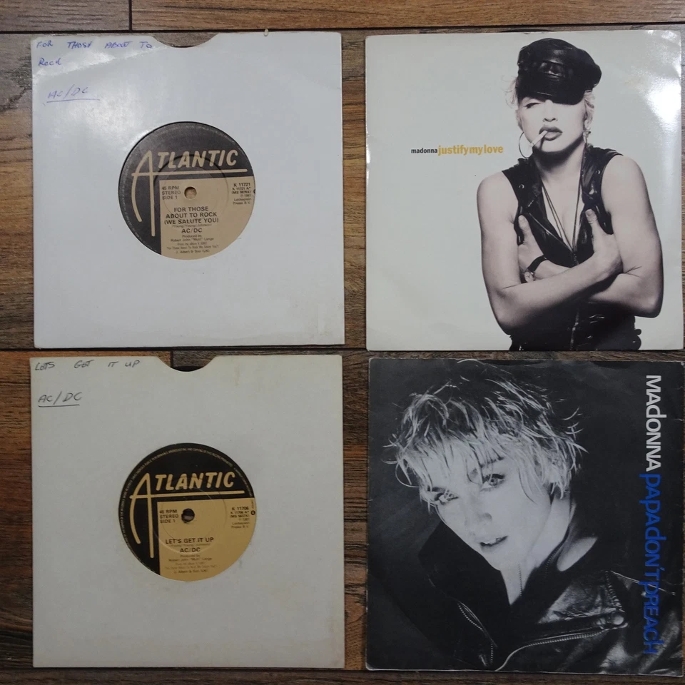 Job Lot 14 x 7" Vinyl Records Singles Mixed Artists Depeche Mode AC/DC Madonna Foto 2 de 4