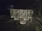 Set Of 6 VTG Depression Era Erched Grape 4.75" Juice Glasses