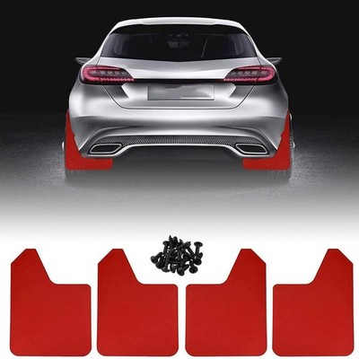 Car Mud Flaps Universal Fit Red Splash Guards (4 Pack) Fender, with Color: Red