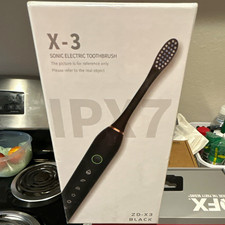 X-3 Sonic Electric Toothbrush Rechargeable Battery IPX7 6-Speed ZD-X3 2 Pack