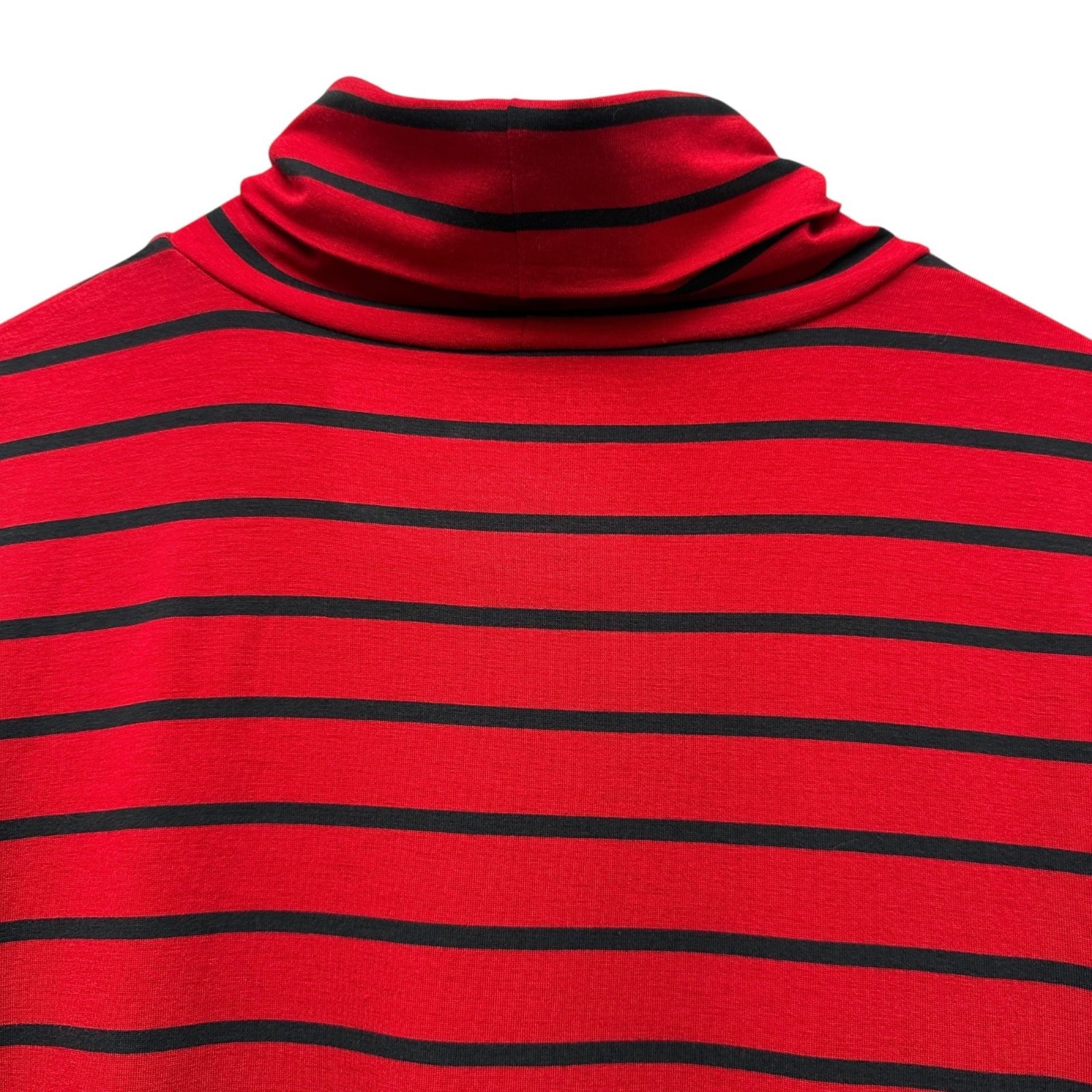 TALBOTS Turtleneck Size Medium Red Black Stripe W… - image 6