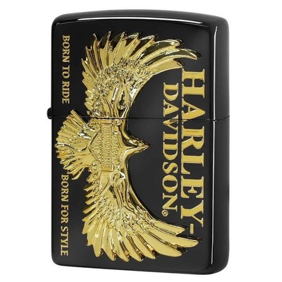 Zippo Harley Davidson Flying Eagle Metall Feuerzeug Schwarz Ion Gebraucht